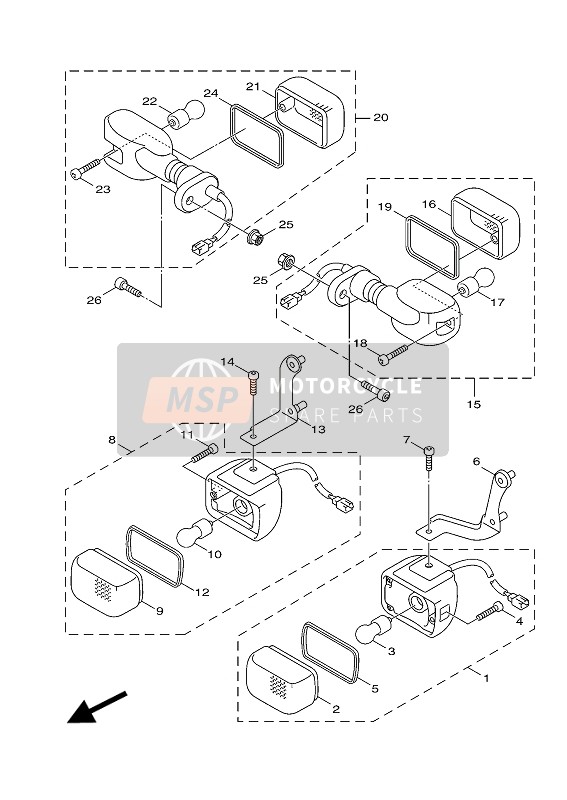 5S9H33102000, Front Flasher Ligh, Yamaha, 0